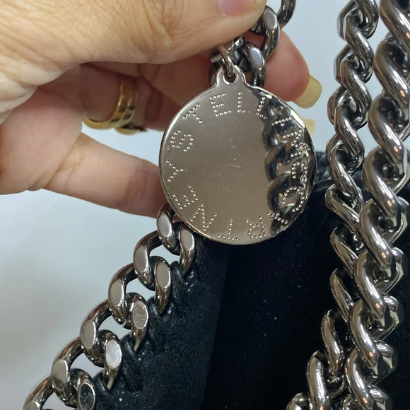 Stella McCartney Falabella Fold Over Shoulder Bag with Chain straps Black - Picture 7 of 17